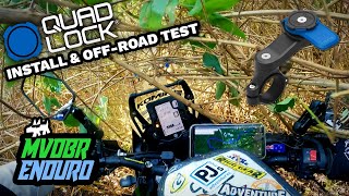 Quad Lock Motorcycle Mount Install Review amp Hardcore OffRoad Test [upl. by Annaert]