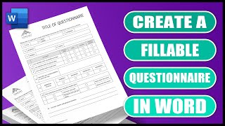 Create a FILLABLE DIGITAL QUESTIONNAIRE  FORM in word  Easy Tutorial [upl. by Lletnwahs]