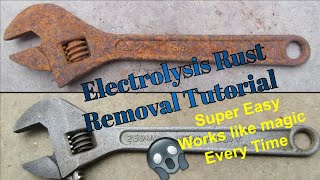 Electrolysis Rust Removal Tutorial [upl. by Ahsieym]