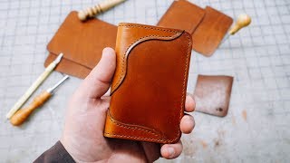 Making a Western Inspired Vertical Leather Wallet [upl. by Yrocaj]