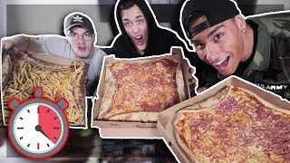 HUR LÅNG TID TAR DET ATT ÄTA TRE STORA FAMILJEPIZZOR ft Konstiga Bloggen [upl. by Burley]