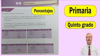 Desafío matemático 96 Primaria Quinto grado Porcentajes [upl. by Eimmak]