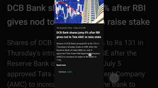 DCB bank Q bagaDCB bank newsDCB bank tata ki entrydcb bank balance sheetDCB bank updated [upl. by Polinski]