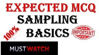 MOST EXPECTED MCQ ON SAMPLING BASICS UGC NET 2018 [upl. by Jemmie]