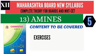 AMINES NEW SYLLABUS  12th Maharashtra board Part 5 Exercise [upl. by Auehsoj]