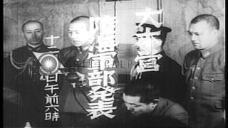 Prime Minister Hideki Tojo addresses the people of Japan regarding World War II HD Stock Footage [upl. by Berkshire998]