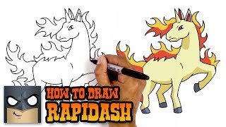 How to Draw Pokemon  Rapidash  Step by Step [upl. by Lehcear]