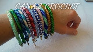 pulsera a crochet con abalorios [upl. by Dewhirst]