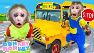 🚌 Horario Escolar 🚎 Ruedas En El Autobús  Donkey Monkey  Canciones infantiles [upl. by Liw]