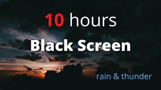 10 Hrs NO ADS of Light Rain and Thunder with Black Screen [upl. by Ecneitap]