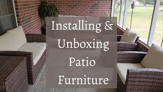 INSTALLING and UNBOXING Our Patio Furniture [upl. by Pavlish]