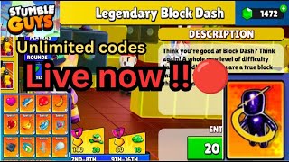 Stumble Guys Block Dash Legendary Live 🔴Server Inw [upl. by Shaffer]