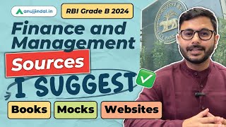 RBI Grade B Finance and Management  Free Sources  Best Books for RBI Grade B 2024  Anuj Jindal [upl. by Vyner]