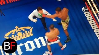 Boxing referee gets punched after the round [upl. by Bashemath]