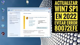 Cómo actualizar Windows 7 en 2022 corregir el error 80072EFE Fix 80072EFE Windows 7 error code [upl. by Hgielrebma591]