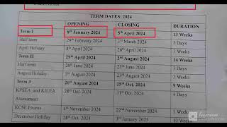 2024 Academic calendarTerm 1term 3 Term dates [upl. by Dymphia]