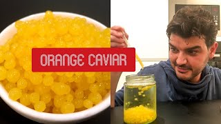 Molecular Gastronomy  Easy Orange Caviar Recipe  How to Make Vegan Caviar  Orange Pearls Recipe [upl. by Spatola789]