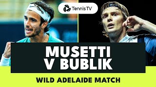 ENTERTAINING Lorenzo Musetti vs Alexander Bublik Match 🍿  Adelaide 2024 Highlights [upl. by Aerdnaek]