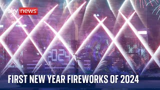 New Year fireworks Australasia and southeast Asia ring in 2024 [upl. by Lemuel]