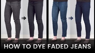 How to Dye Faded Jeans [upl. by Aynnek759]