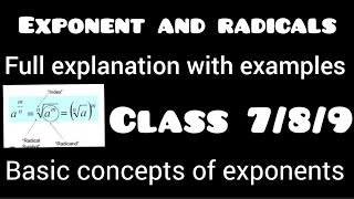 Unlocking the Power of Exponents and Radicals  Introduction amp Basics  Laws of exponents [upl. by Ereveniug]