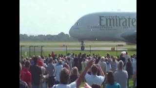 Emirates A380 First Landing At Manchester Airport [upl. by Aerb481]