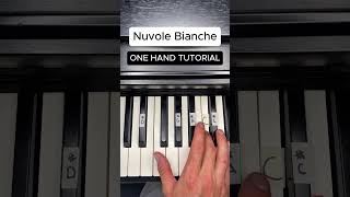 Nuvole Bianche ONE hand piano tutorial piano pianotutorial playpianotoday [upl. by Asenej]