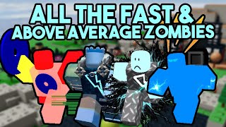 ALL FAST ZOMBIES IN TOWER DEFENSE SIMULATOR [upl. by Esinned]