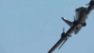 B17 SallyB Memorial flypast over beach Island of Noirmoutier 1 [upl. by Asiel518]