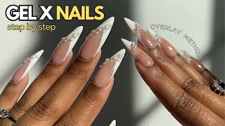 How To Do Gel X Nails USING THE OVERLAY METHOD  Step by Step  gel x nails tutorial [upl. by Alys724]