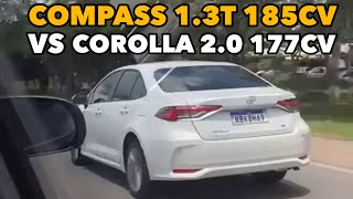 COMPASS 13T 185CV VS COROLLA 20 177CV  QUEM LEVA [upl. by Euqinobe190]