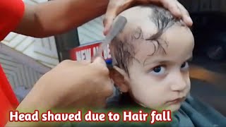 Small Baby angry head shaved by local barber 🇮🇳 India  headshave crying 🧒 [upl. by Yemrej829]