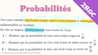 Probabilités 2bac  exercice corrigé Examen [upl. by Arratoon687]