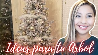 COMO DECORAR UN ARBOL DE NAVIDAD BLANCO CON DORADO 🎄🎅 [upl. by Essyla]