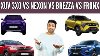 Maruti Brezza VS xuv 3xo Vs Tata Nexon Vs Maruti Fronx पर आप ये गलती मत करना [upl. by Atinuaj998]