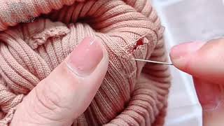 How to Perfectly Repair a Hole in a Sweater Step by Step [upl. by Nylac]