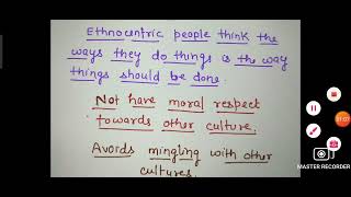 What is the difference between Ethnocentrism and Cosmopolitan Outlook  CLASS 11 SOCIOLOGY B2 Ch2 [upl. by Margette]