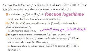 Fonction logarithme 2bac 🚩 exercice pour construire la courbe [upl. by Ilil123]