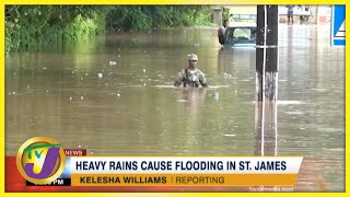 Heavy Rains Cause Flooding in St James  TVJ News [upl. by Steinke]