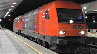 Bahnhof Rankweil RTS Lokzug mit BR 2016 amp BR2143 Swietlsky Bauzug amp NightJet NJ 447 [upl. by Aidiruy]