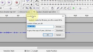 How to Fix lameencdll Error to create MP3 file in Audacity Tutorial [upl. by Plath]