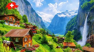 Lauterbrunnen 🇨🇭 Switzerland Spring Walking Tour 4K 🇨🇭 The Most Heavenly Beautiful Place on Earth [upl. by Amahs495]