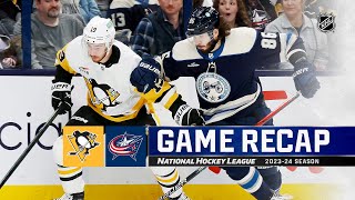 Penguins  Blue Jackets 1114  NHL Highlights 2023 [upl. by Ahsiakal]