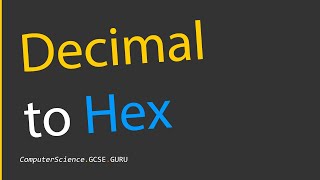 How to convert decimal to hexadecimal [upl. by Grantley720]