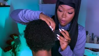 ASMR  Hair Play ft Dossier 4c Hair Afro Picking Scalp Massage Personal Attention [upl. by Anisah]