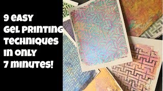 9 Easy Beginnner Gelli Printing Techniques [upl. by Eusoj]