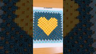 Finished heart granny square💓 heart grannysquare crochet diy handmade 祖母格 鈎織 手作 [upl. by Nuj73]