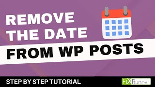 How To Remove Date From WordPress Posts [upl. by Llerret]