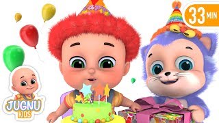 Happy Birthday Song in Hindi  Aaj Janamdin Aaya Hai  Hindi Rhymes for Children by Jugnu kids [upl. by Hazem]