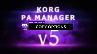 Copy Options  KORG PA Manager v5 [upl. by Orrin]